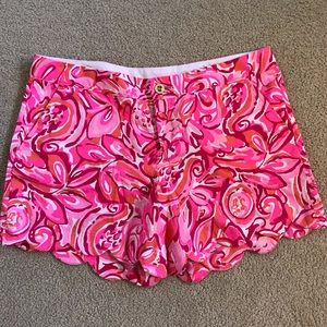 Pink and red Lily Pulitzer scallop shorts